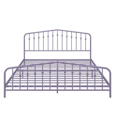Lavender King Metal Platform Bed Frame with Headboard and Slats