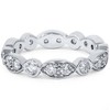 Pompeii3 1ct Diamond Stackable Wedding Eternity Anniversary Ring Band 14K White 7 - Size 7 - 3 of 4