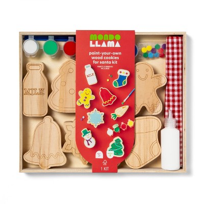 Paint-Your-Own Wood Cookies for Santa Craft Kit - Mondo Llama™