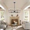 PAKOKULA 9-Light Black Linear Hanging Island Rustic Candlestick Chandelier - 4 of 4