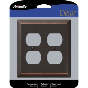 Amerelle Century Aged Bronze 2 gang Stamped Steel Duplex Wall Plate 1 pk - 1 of 1