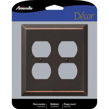 Amerelle Century Aged Bronze 2 gang Stamped Steel Duplex Wall Plate 1 pk