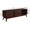 CAVINAS 59 Inch Rattan TV Stand for 65 Inch TV,Entertainment Cabinet with Sliding Doors & Solid Wood Feet,TV Console for Living Room - 4 of 4