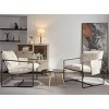 Set of 2 Modern Upholstered Armchairs, Hanging Fabric Lounge Chairs with Metal Legs and Arm Pockets for Living Room or Bedroom – Cuddlewood - 2 of 4