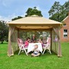 Yescom 11x11ft Pop-Up Gazebo Tent with Mesh Sidewall Canopy Shelter Outdoor Home Patio Beige - 2 of 4