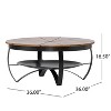 36"W Coffee Table Cocktail Table Center Table, Modern Industrial Style, No Assembly is required, Boho Mango Wood,  Black+Natural-Merax - 3 of 4