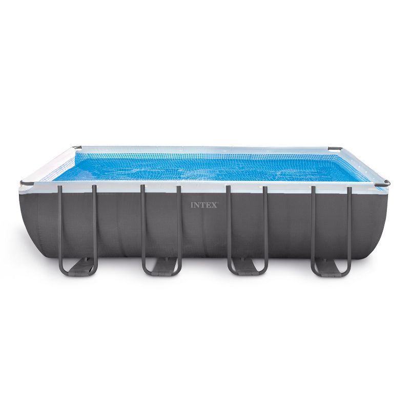 Intex 18'X9'X52" Ultra Frame Rectangular Pool Set Sand Filter Pump, Ladder, Ground Cloth & Cover, 1 of 4