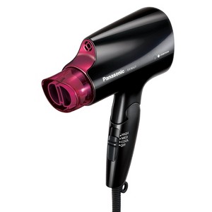 Panasonic nanoe Compact Hair Dryer, 1400W Portable Hair Dryer with Folding Handling and QuickDry Nozzle for Fast Drying – EH-NA27-K (Black/Pink) - 1 of 4