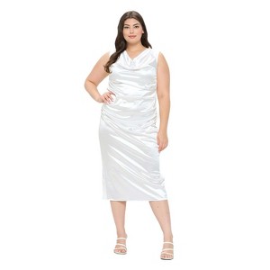 L I V D Women's Topanga Satin Stretch Cowl Dress - 1 of 3