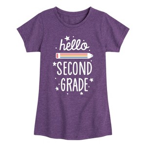 Girls' - Instant Message - Hello Second Grade Fitted Short Sleeve Graphic T-Shirt - 1 of 4