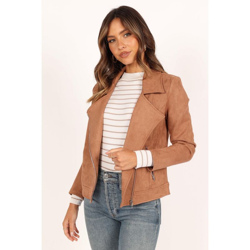 Petal and Pup Womens Spencer Faux Suede Moto Jacket, 4 of 9