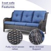 POCASSY Outdoor Patio Furniture Set, Wicker Rattan Sofa,Rocking Chair,Ottoman And Table Set. (Set Of 7 Pieces) - 4 of 4