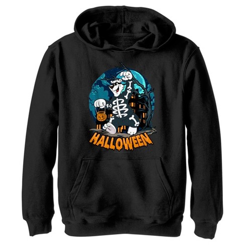 Boy s Icee Bear Halloween Scare Pull Over Hoodie Black Large