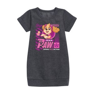 - Paw Patrol - Team Paw Skye Graphic Short Sleeve Fleece Dress - 1 of 4