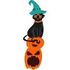 Women's Design By Humans Halloween Pumpkins and Witch Cat By famenxt Racerback Tank Top - 2 of 3