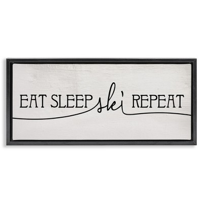 Stupell Industries Eat Sleep Ski Repeat Phrase, 31" x 14"