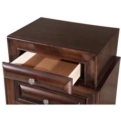 Cappuccino 3-Drawer Real Wood Veneer Nightstand 28"x28"