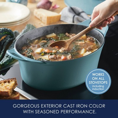 Agave Blue Enameled Cast Iron Non-stick Dutch Oven, 6.5 Quart