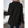 Womens Cable Knit Double Sided Coat Button Down Cardigan Coat - 4 of 4