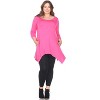 Women's Plus Size 3/4 Sleeve Makayla Tunic Top with Pockets - White Mark - 2 of 3