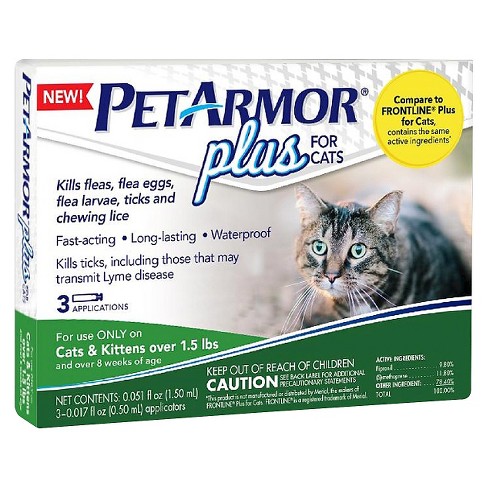 PetArmor® Plus Flea And Tick Topical Treatment For Cats - Over 1.5 Lbs ...