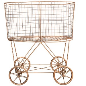 Storied Home Metal Rolling Laundry Cart with Rack - 1 of 4