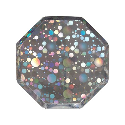 Meri Meri Holographic Silver Bubble Side Plates