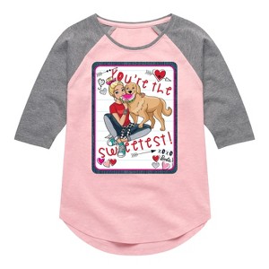 Girls' - Barbie - You're The Sweetest Barbie Shirt Tail Raglan Graphic T-shirt - 1 of 4