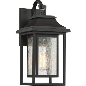 John Timberland Cecile Modern Outdoor Wall Light Fixture Painted Bronze 15" Seeded Clear Glass for Post Exterior Barn Deck House Porch Yard Patio Home - 1 of 4