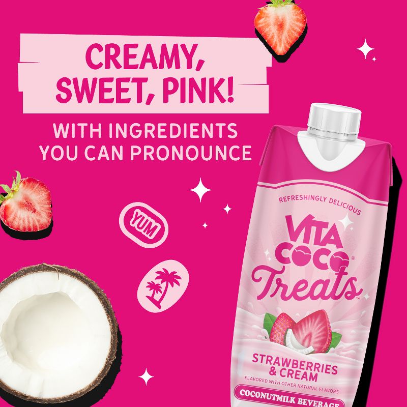 Vita Coco Treats Strawberries &#38; Cream Coconut Milk Drink - 16.9 fl oz Box, 5 of 7