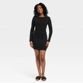 Long Sleeves Sheer Top Little Black Dress Cocktail Dress (26152900