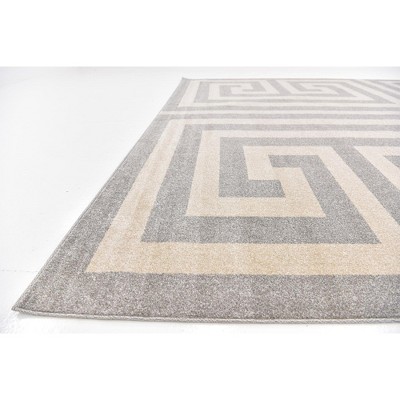 Gray and Beige Geometric Polypropylene Area Rug, 3'3" x 5'3"