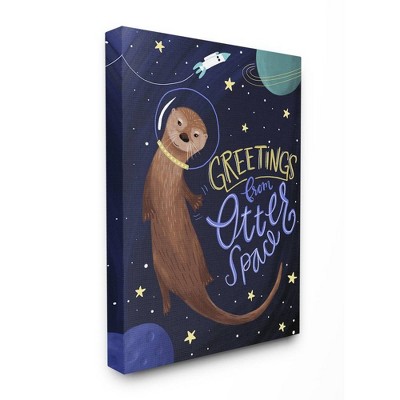 30"x1.5"x40" Otter Space Funny Animal XXL Stretched Canvas Wall Art - Stupell Industries