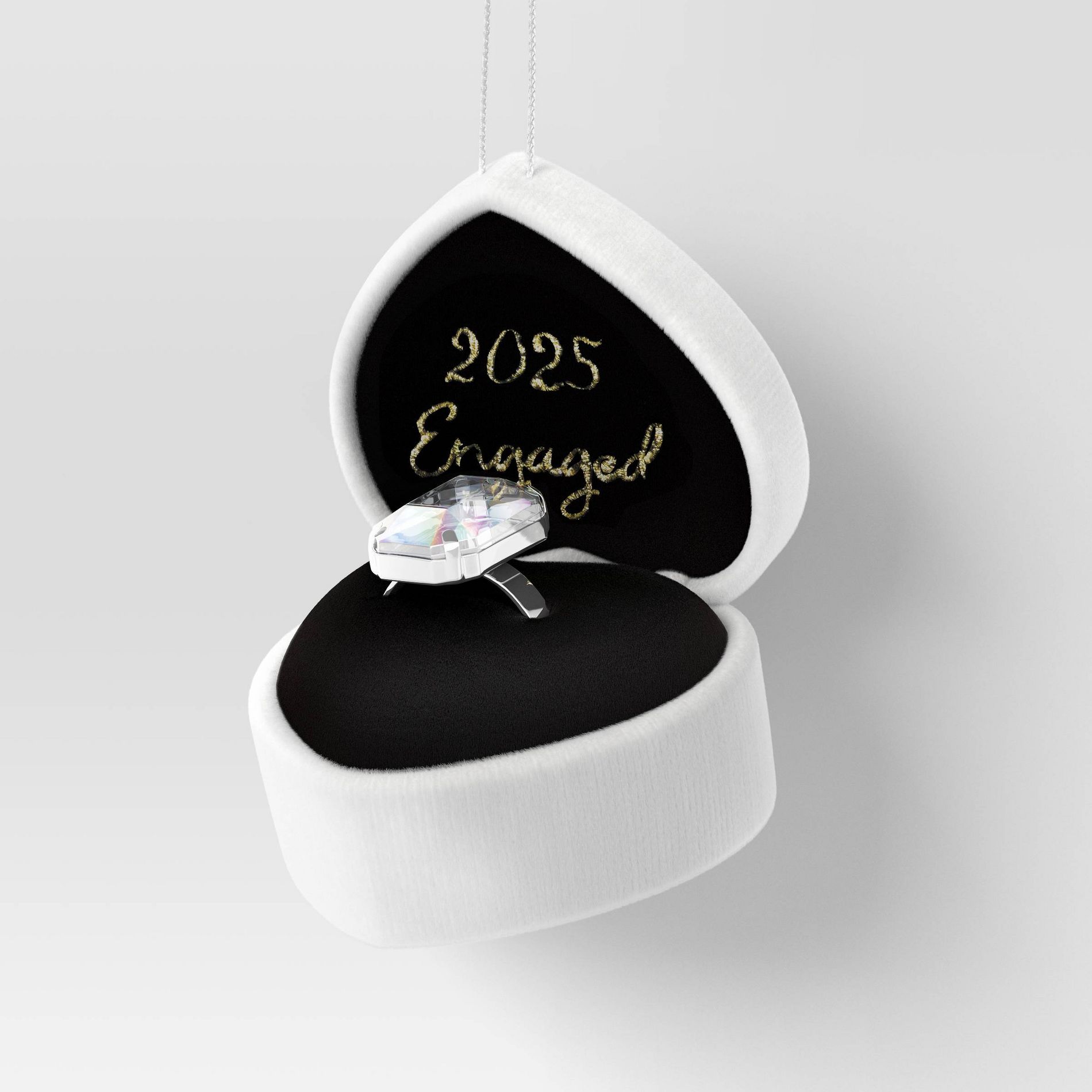 Christmas Fabric Engagement Ring Box Ornament - Wondershop™