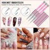 SAVILAND 6pcs Nail Art Liner Brushes Set: Nail Brush Gel Polish Painting Nail Art Design Brushes Pen with Crushed Diamond Rhinestone Handle (A-Pink) - 3 of 4