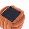 Chenille Fabric Modern Knot Design Ottoman Makeup Stool Footstool, Comfortable and Stylish Seat for Living Room, Bedroom ,Beige - 3 of 4