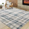Modern Rug Washable Rug Buffola Plaid Rug for Living Room, Neutral Rug Non Slip, Low Pile Thin Rug, Distressed Soft Rug, Indoor Foldable Printed Rug - 3 of 4