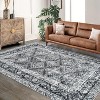 Durable Low-Pile Non-Slip Area Rug - Vintage Boho Style for Living Room, Office, Dining Room, Kids Room, and Farmhouse; Washable - 3 of 4