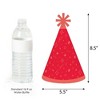 Big Dot of Happiness Red Confetti Stars - Cone Happy Birthday Party Hats for Kids and Adults - Set of 8 (Standard Size) - 3 of 4