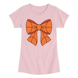 Girls' - Instant Message - Basketball Bow Fitted Short Sleeve Graphic T-Shirt - 1 of 4
