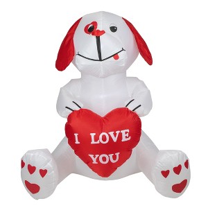 Northlight LED Lighted Inflatable Valentine's Day Doggie Outdoor Decoration - 4' - 1 of 4