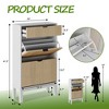 Garvee Shoe Storage Cabinet with 2/3/4 Flip Drawers,Farmhouse Fluted Shoe Organizer,Freestanding Hidden Slim Narrow Shoe Rack for Entryway,Foyer - 2 of 4