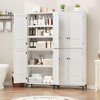 Coolmee 71 Inch Tall Storage Cabinet, Kitchen Pantry 5 Tier Bathroom Cabinet with 4 Doors Adjustable Shelves for Kitchen, Dining Room, Bathroom - 4 of 4