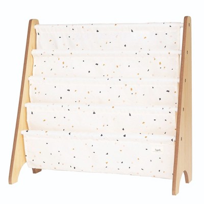 3 Sprouts Recycled Fabric Kids Bookcase, Toddler Bookshelf - Terrazzo Cream