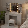Makeup Vanity Desk with Mirror and LED Lights,Modern Dressing Table with Drawers & Adjustable Shelves - 4 of 4