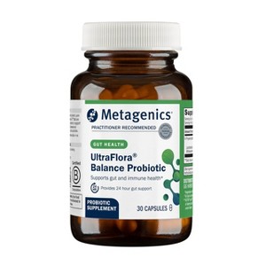 Metagenics UltraFlora Balance Probiotic, Daily Gut, Digestive & Immune Support, Vegetarian, Non-GMO, Gluten-Free, 30 Capsules - 1 of 4