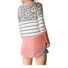 Women's Leopard Stripe Colorblock Top - HEIMISH USA - image 2 of 3