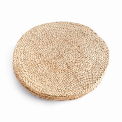 Plum & Post Jute Coil Round Placemats, Set of 8 - Natural