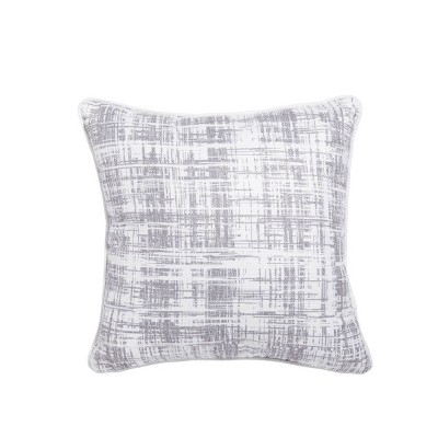 20"x20" Oversize Maura Woven Plaid Square Throw Pillow Gray - Sure Fit