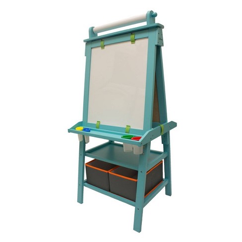 Martha Stewart Crafting Kids' Easel - White, Wooden Chalkboard and  Whiteboard with Paper Roll, Double-Sided Art Easel with Paint Cups and  Storage for